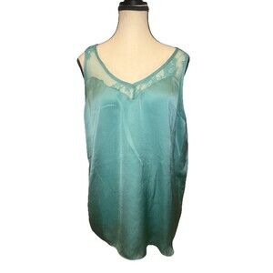 Maurices Aurora GREEN Lace Trim Silky Flowy Cami Tank Top Fairy Sz XL NEW